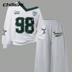 NWOT 2 Piece Set: Oversized Girls Casual Fashion Street Style Sz. 8Y